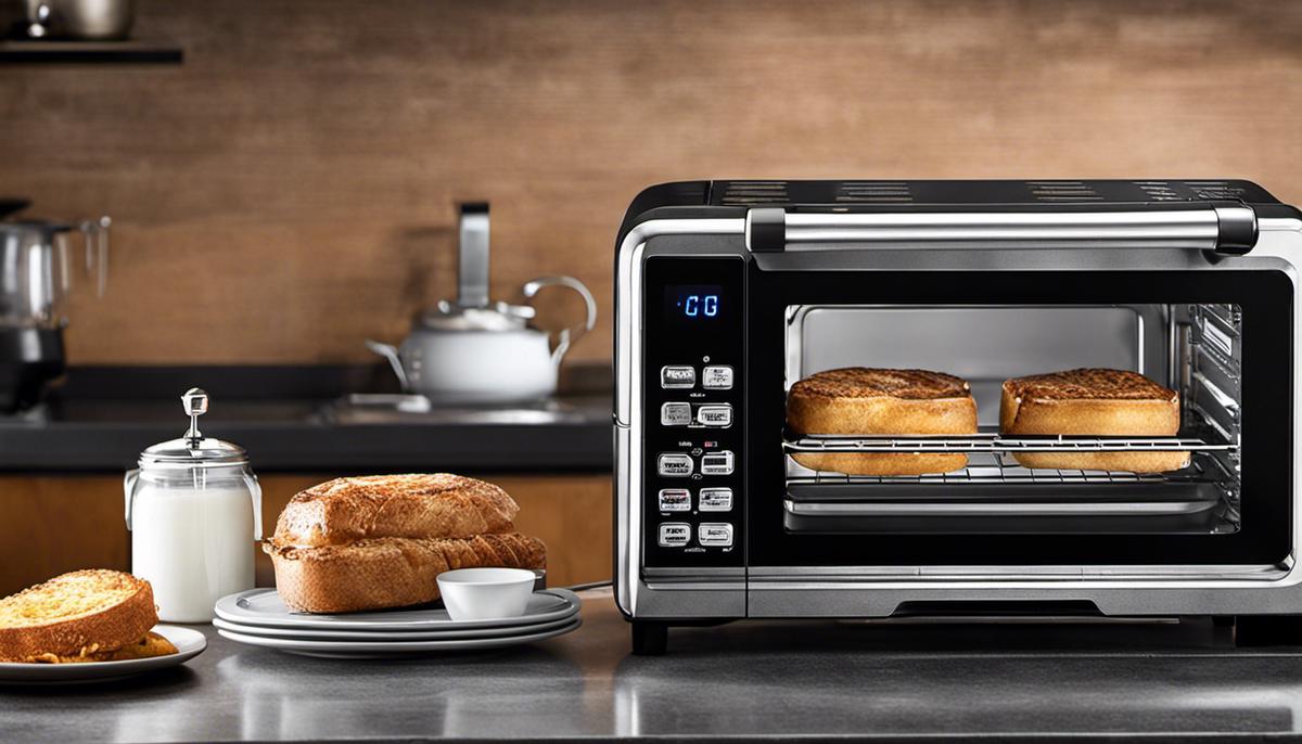 A comparison image of a Ninja and Cuisinart air fryer toaster oven side by side