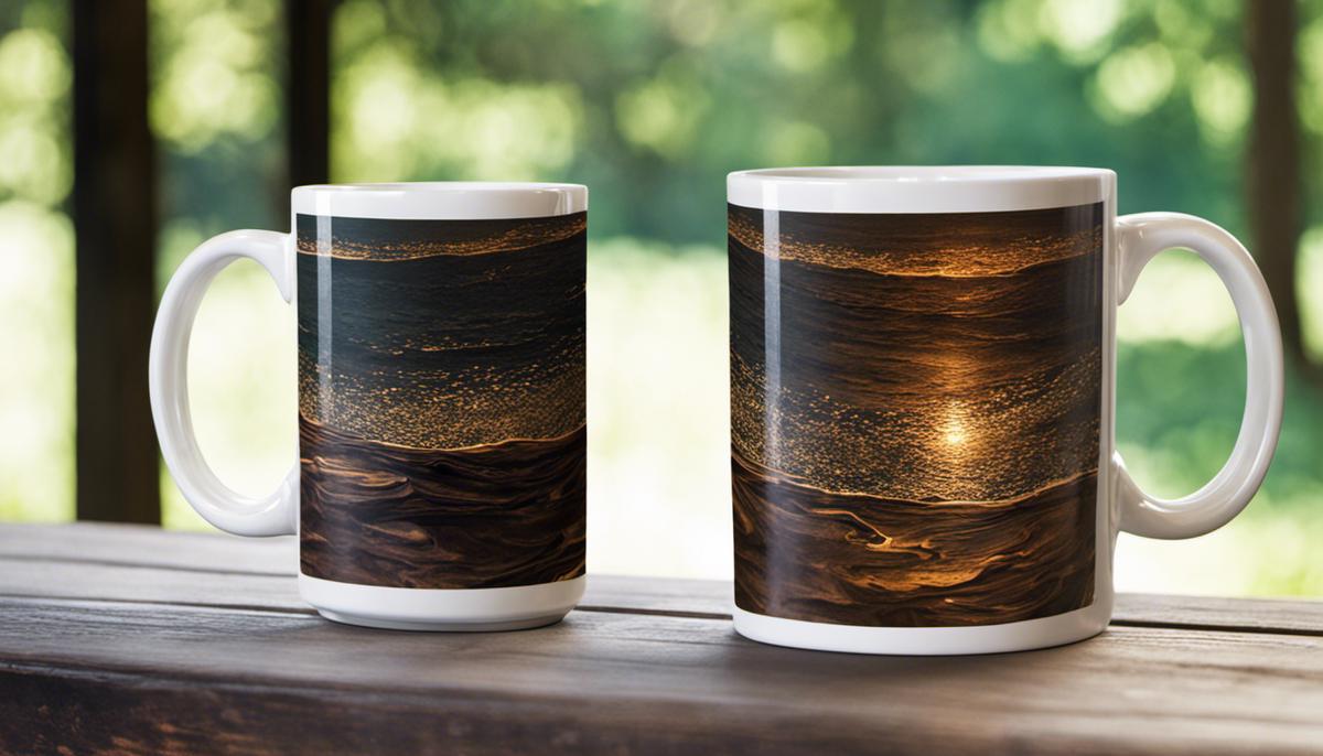 Two coffee mugs, one 11oz and the other 15oz, placed side by side on a table.