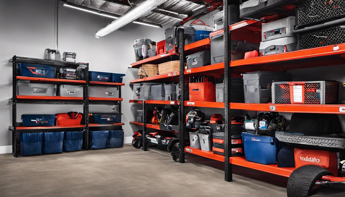Image of Gladiator Shelving products displayed in a well-organized garage.