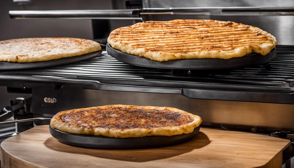 A photo of different griddles lined up, showcasing their size and versatility for cooking.