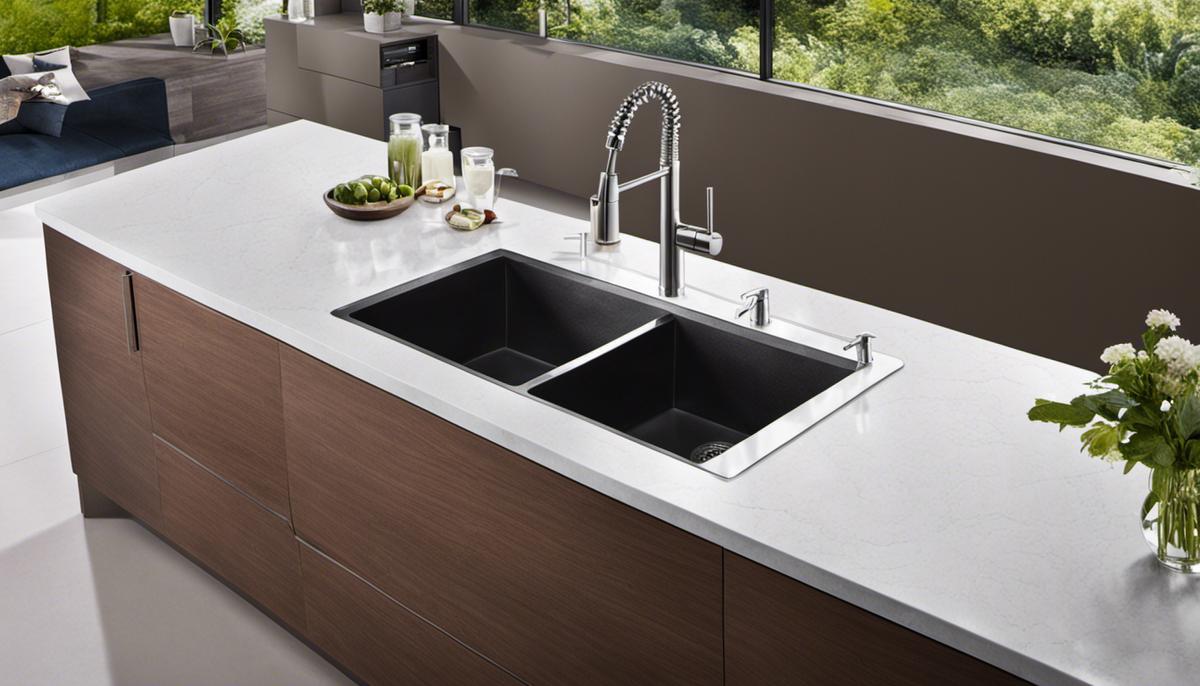 A photo of different types of kitchen sinks, highlighting the importance of choosing the right one for hard water conditions.