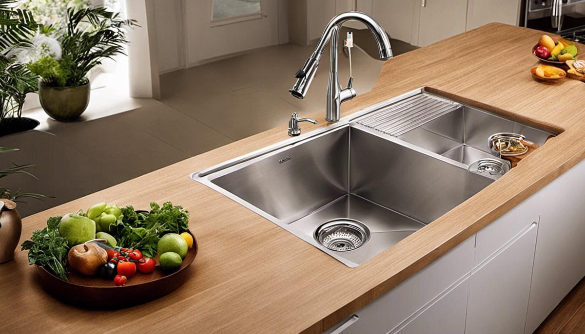 A picture of the Kraus Standart Pro 33-inch 16 Gauge Undermount 50/50 Double Bowl Stainless Steel Kitchen Sink.