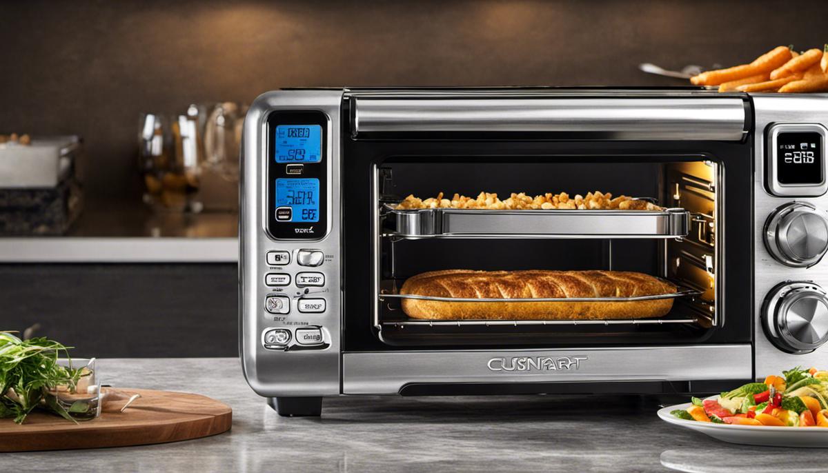 A comparison of Ninja and Cuisinart Air Fryer Toaster Oven, highlighting their specifications and features.